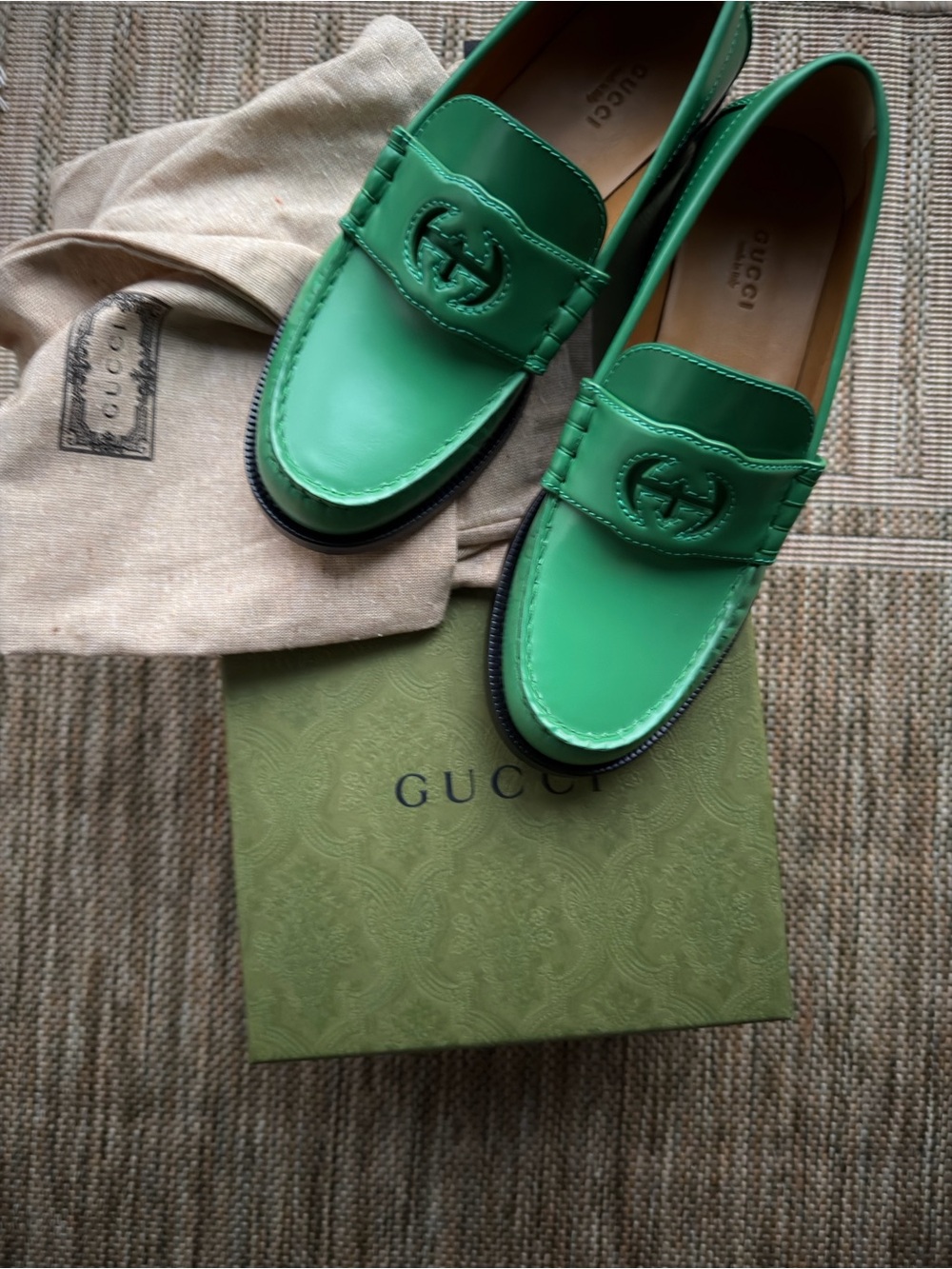 Gucci Emerald Green Leather Horsebit Loafers - Picture 6 of 6